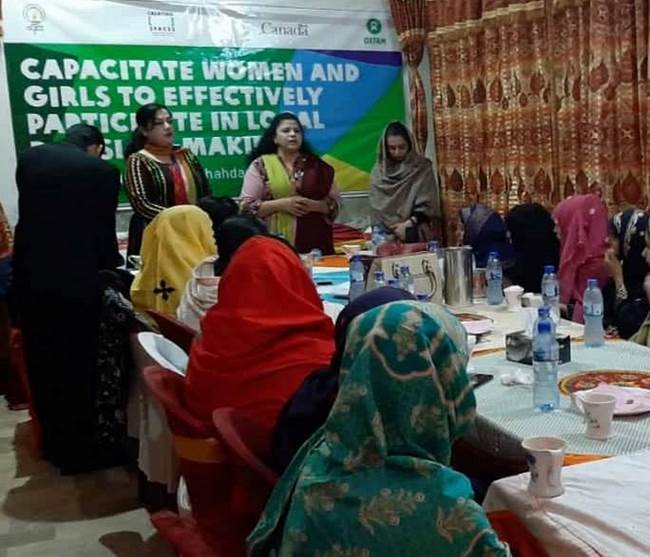 Support women and girls to effectively participate in local decision-making events and meetings/ roundtables/exchanges at Shahdadkot