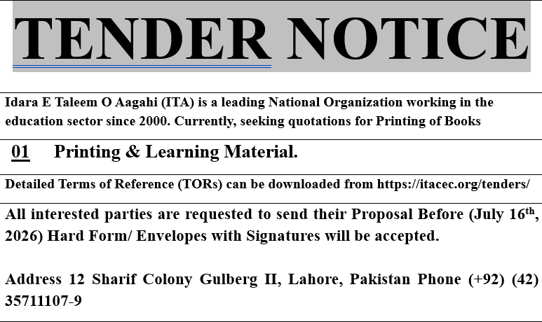 ITA Tender 2026